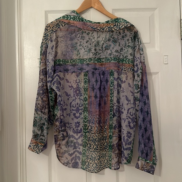 NWT Zara Patchwork Printed Shirt - Picture 4 of 4